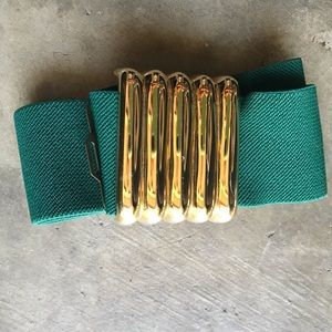 80s hunter green stretch belt